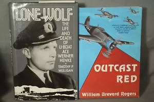 WWII military history books Lone Wolf German U Boat ace Werner Henke Outcast Red - Imagen 1 de 3
