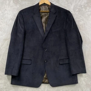 Chaps Corduroy Blazer Men's Size 48 Two Button Single Breasted Navy Blue READ - Picture 1 of 12