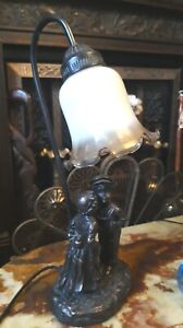 Vintage Widdop Bingham Crosa 1999 Young LOVE, Table Lamp With Glass Tulip Shade 