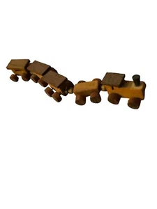 Vintage Handmade Miniature Wooden Brown Train for Model / Dollhouse - Picture 1 of 3