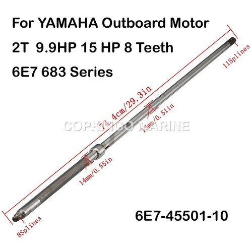 DRIVE SHAFT Long for Yamaha Outboard 9.9HP 15HP 6E7 683 Series 6E7 ...