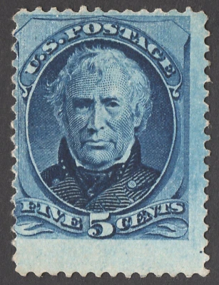 US Sc# 185 *UNUSED NG H* { 5c ZACHARY TAYLOR } SOFT POROUS PAPER OF 1879 CV$ 220 - Image 1 of 4