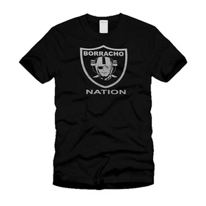 Borracho Nation - Funny Drinking Spoof Cool Stylish Modern Black T-Shirt - Picture 1 of 4