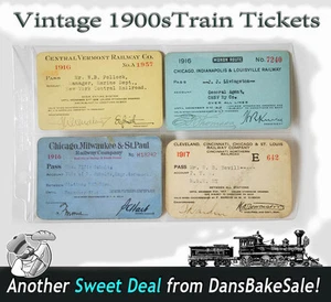 Vintage Railroad Train Tickets 1916 & 1917 Chicago Milwaukee St. Paul St. Louis - Picture 1 of 9