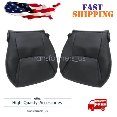 For 10-15 Lexus LX570 Driver & Passenger Bottom PERF Leather Seat Covers Black - Image 1 of 4