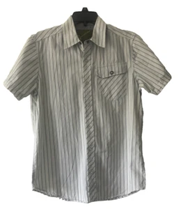 Vintage 00s Analog Solidarity Brigade Button Up Shirt Short Sleeve White Size S - Picture 1 of 16