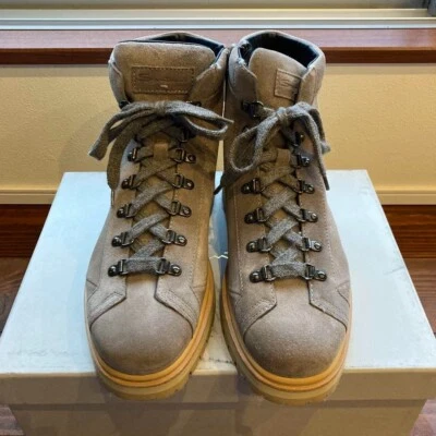 Botas Cortas Santoni Montaña Cuero Gamuza Beige Logo US8 Sin Usar Foto 1 de 4