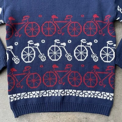 Vtg Jantzen Novelty Sweater Bicycles Pullover Acrylic Size Small Knit Cycle - Image 1 of 4