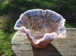 Westmoreland Flieder Schale weiß opalisierender Rand - Bild 1 von 9