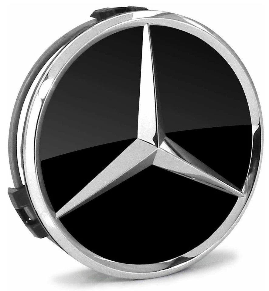 For Genuine For Mercedes Benz Black with Chrome Center Insert Cap+Warranty - Image 1 of 1