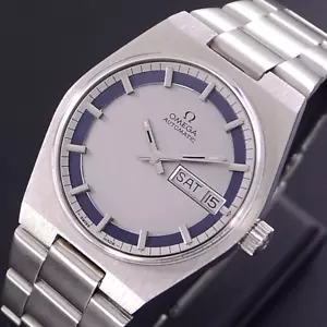 1973'S VINTAGE OMEGA GENEVE AUTOMATIC SILVER DIAL DAY&DATE DRESS MEN'S WATCH - Picture 1 of 11
