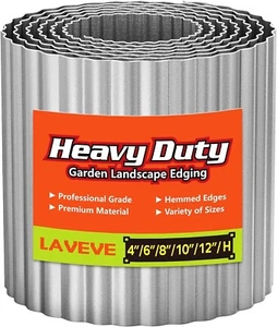 LAVEVE Corrugated Metal Garden Edging Sturdy Border Perfect for DIY 6"X 10FT - Picture 1 of 6