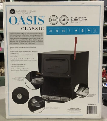 Architectural Mailboxes 6200B-10 Oasis Classic Locking Post Mount Parcel Mailbox - Image 1 of 2