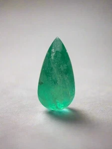 1,46 Karat schlank mittel bläulich grün natur lose kolumbianischer Smaragd-Birnenschliff - Bild 1 von 9