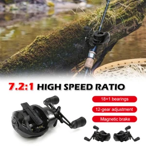 7.2:1 Ratio Ultralight Baitcasting Fishing Reels 18+1BB 10KG Drag Metal Spool - Picture 1 of 20