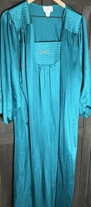 Undercover Wear Nachthemd Robe Set Vintage Nylon Kleid Deko Diamanten Türkis L - Bild 1 von 7