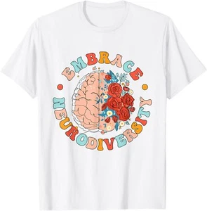 Embrace Neurodiversity Autism Awareness Neurodivergent T-Shirt Hoodie - Picture 1 of 15