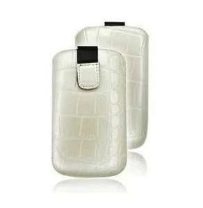 HOUSSE ETUI POCHETTE CROCO IPHONE 4 4S BLANC BLANCHE White Case - Photo 1 sur 1