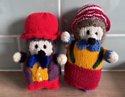 Handmade Knitted Hedgehogs x 2 Clowns Circus 16cm High