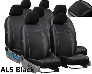 TAILORED SEAT COVERS For VW TOURAN 7 Seats 2016 - 2023 ART. LEATHER & ALICANTE - Picture 1 of 21