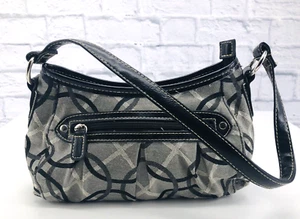 Neu mit Etikett Merona anthrazit/schwarz Polyestermischung Mini Hobo Handtasche Beuteltasche 10 B x 6 H - Bild 1 von 3