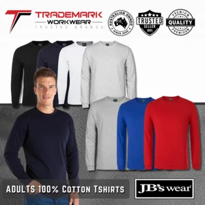JB's Mens 100% Cotton Long Sleeve Tshirt (1LS) Size 2XS-6/7XL RRP $19.95 - Picture 1 of 8
