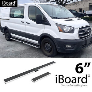 APS Polished Stainless Steel Side Steps Fit Ford Transit Full Size Van 15-24