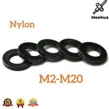 Black Plastic Nylon Flat Washers Insulation M2 M2.5 M3 M4 M5 M6 M8 M10 M12-M20