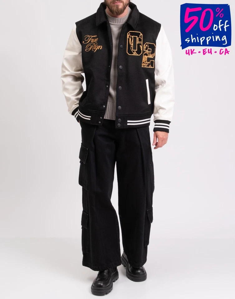 RRP€284 TRUE RELIGION Knit Jacket Size L Wool Blend Lined Coated Embroidered  - Image 1 of 4