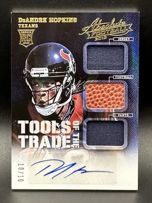 2013 DEANDRE HOPKINS Absolute AUTO #10/10 TOTT JERSEY BALL ROOKIE RPA - Image 1 of 2