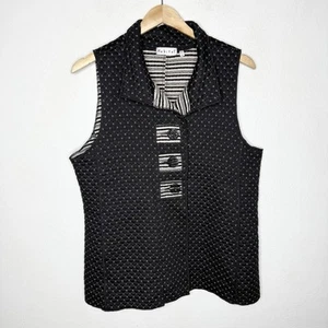 Gilet Habitat nero trapuntato con bottoni davanti Lagenlook minimalista donna medio - Foto 1 di 9