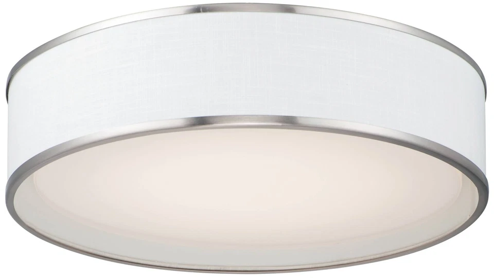 Maxim Prime 20" Wide Satin Nickel Drum LED Ceiling Light - Image 1 of 1