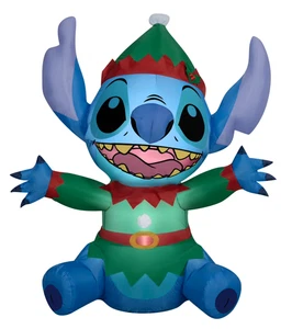 Stitch Elfe Kostüm Disney 4,5 Fuß aufblasbar Indoor/Outdoor Urlaub Hof Deko - Bild 1 von 4