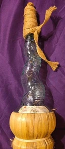 Vintage Twisted Spiral Bottaro Empty Wine Bottle 16" Leaf Vine Embossed Decanter - Picture 1 of 20