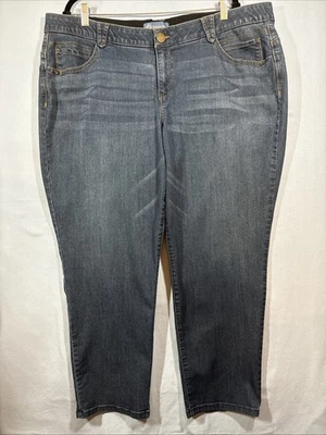 Pantalones de mezclilla para mujer Democracy Ab Solution 22W azul lavado oscuro elásticos Foto 1 de 4