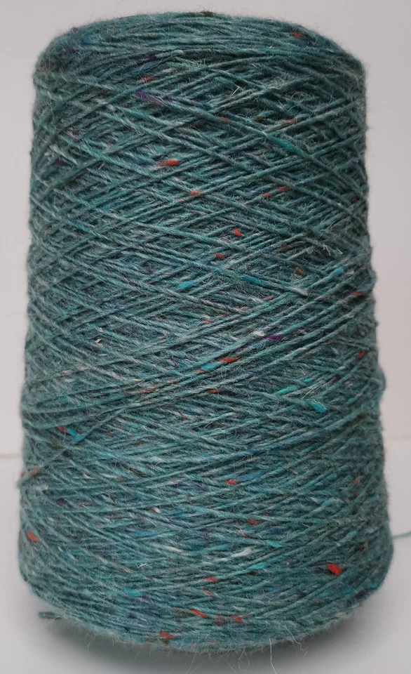 2ply Luxury Mohair / Merino Tweed Knitting Wool Cone Blue Tupilo - 340g (2711-F) - Image 1 of 4