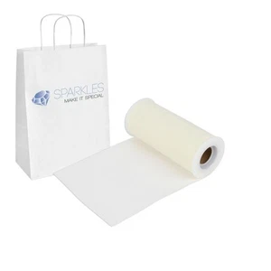 5 Pezzi Rotolo Tessuto Tulle Avorio 6" x 25 Yd Matrimonio Fiocco Festa Decorazione gf - Foto 1 di 5