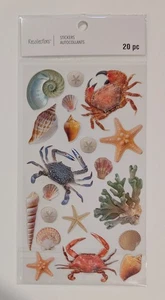 Sea Shells Crabs Starfish Beach Ocean Scrapbooking Stickers by Recollections  - Picture 1 of 1