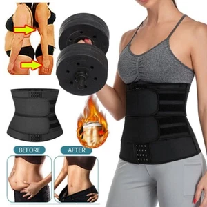 Women Men Waist Trainer Body Shaper Slimmer Sweat Belt Tummy Control Girdle Wrap - Picture 1 of 12