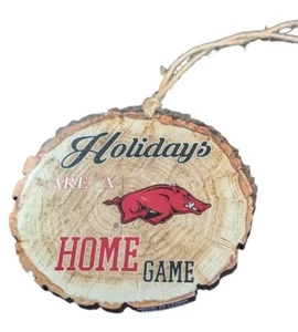University Arkansas Razorbacks Christmas Ornament Tree Slice College Football - Picture 1 of 4