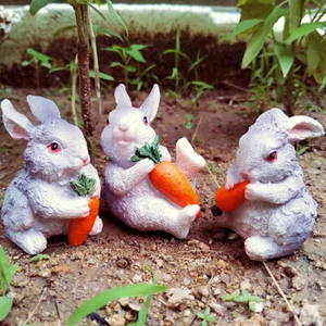3pcs Resin Simulation Rabbit Garden Courtyard Home Decoration Bonsai Landscaping - Picture 1 of 11
