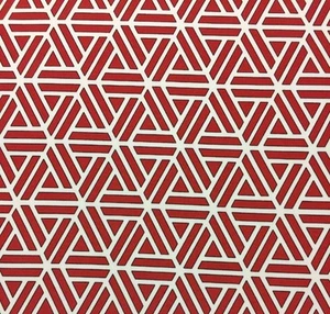 MILL CREEK SEMMLER RED GEOMETRIC ABSTRACT OUTDOOR INDOOR FABRIC BY YARD 54"W - Picture 1 of 5