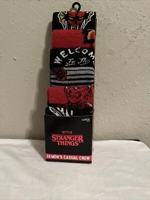 NEW Stranger Things 6 Pack Crew Socks-6 Different Designs Men’s Size 8 to 13 - Image 1 of 4