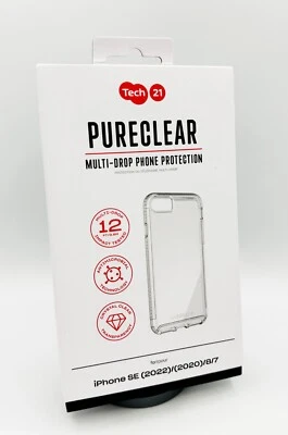 Tech21 iPhone SE 2022/2020/8/7 Pure Clear Protective Ultra Thin Back Case Cover - Image 1 of 4