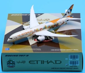Avión diecast JC Wings 1:400 Etihad Airways B787-9 modelo A6-BLH aletas hacia abajo - Imagen 1 de 12