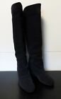 Dunkelblaue Stiefel Gr.39 mit Keilabsatz Veloursleder von Alba Moda 2 x getragen