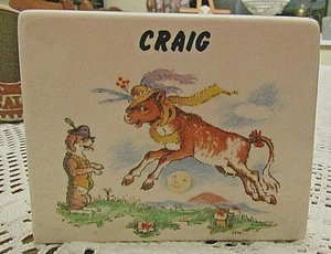 VINTAGE KERAMIK SPARDOSE KINDER NAME CRAIG - Bild 1 von 3