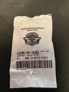 OEM Harley Davidson Genuine Nos Valve Stem Assembly 43206-01-SUB1 New Sealed H1 - Picture 1 of 2