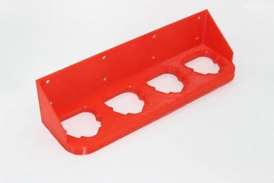 Red Milwaukee M12 Battery Holder Mount Holds QTY 4 Batteries 3D Printed