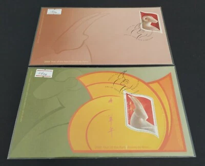 Canada 2003 Year of the Ram / Goat, 1v Stamp + MS on 2 FDC (pair) - Image 1 of 4